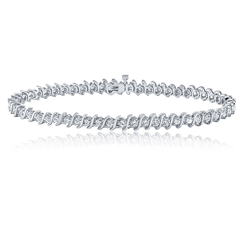 S-Link &#189;ct. Diamond Bracelet in 14k White Gold image number null