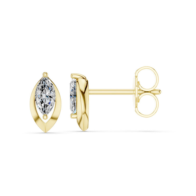 Lab Grown Diamond 1/4ctw. Marquise Stud Earrings in 10k Yellow Gold image number null