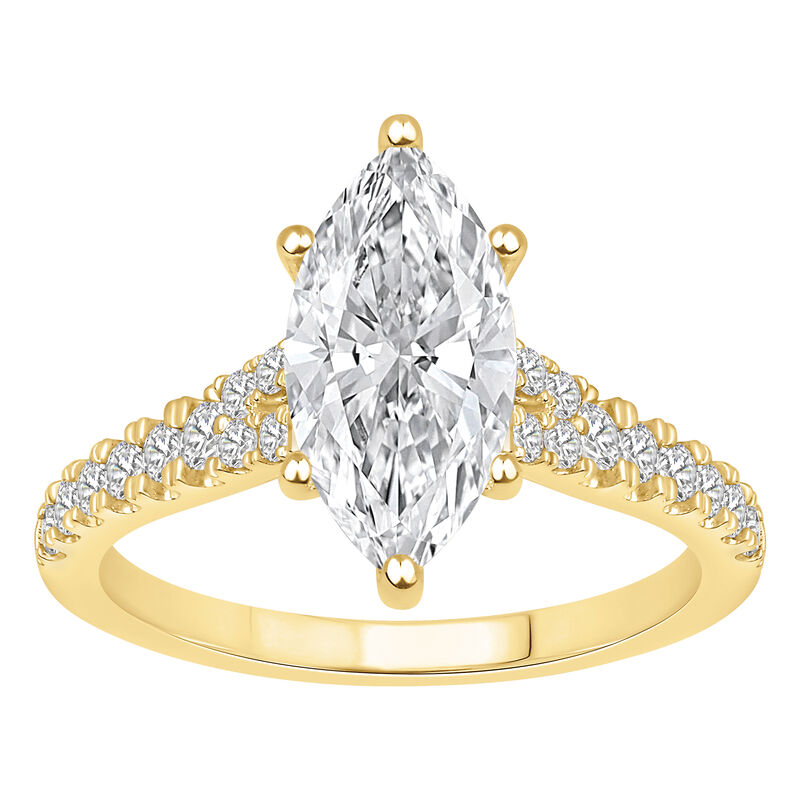 Marquise-Cut Lab Grown 2 1/3ctw. Diamond Split Shank Engagement Ring in 14k Yellow Gold image number null