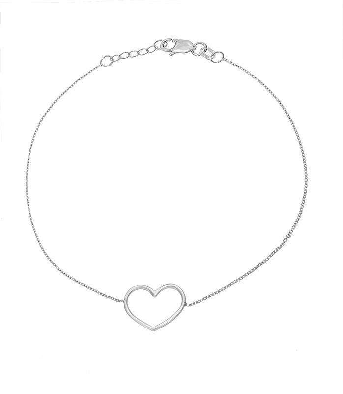 Open Heart Adjustable Bracelet in 14k White Gold image number null
