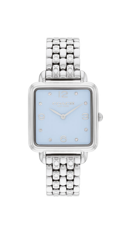 Coach Ladies' Cass Square Blue Dial Stainless Steel Bracelet 28mm Watch 14504494 image number null