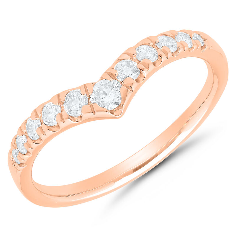 Brilliant-Cut 1/4ctw. Diamond Graduated Contour Band in 10k Rose Gold image number null