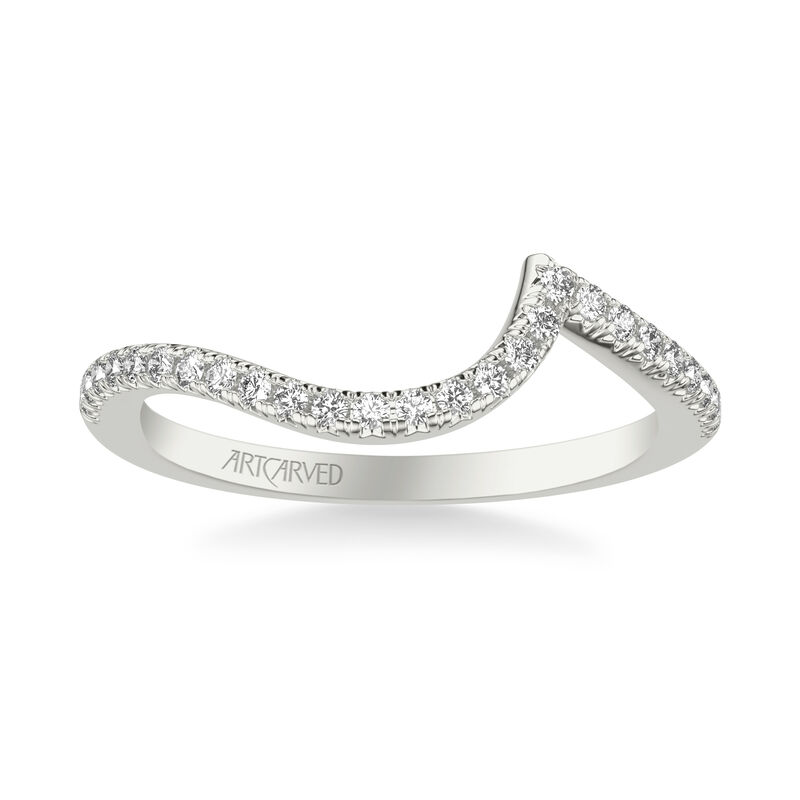 Polly. Artcarved Diamond Wedding Band in 14k White Gold image number null