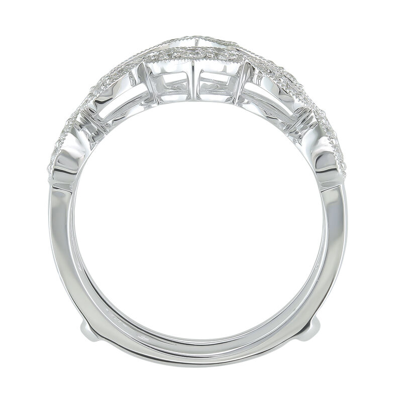 Brilliant-Cut 1/3ctw. Diamond Scalloped Crown Milgrain Insert in 14k White Gold image number null