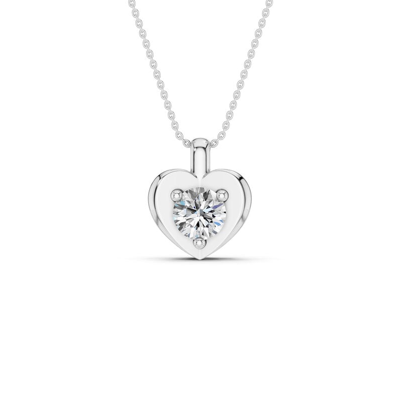Lab Grown Diamond 1/4ctw. Heart Pendant in 10k White Gold image number null