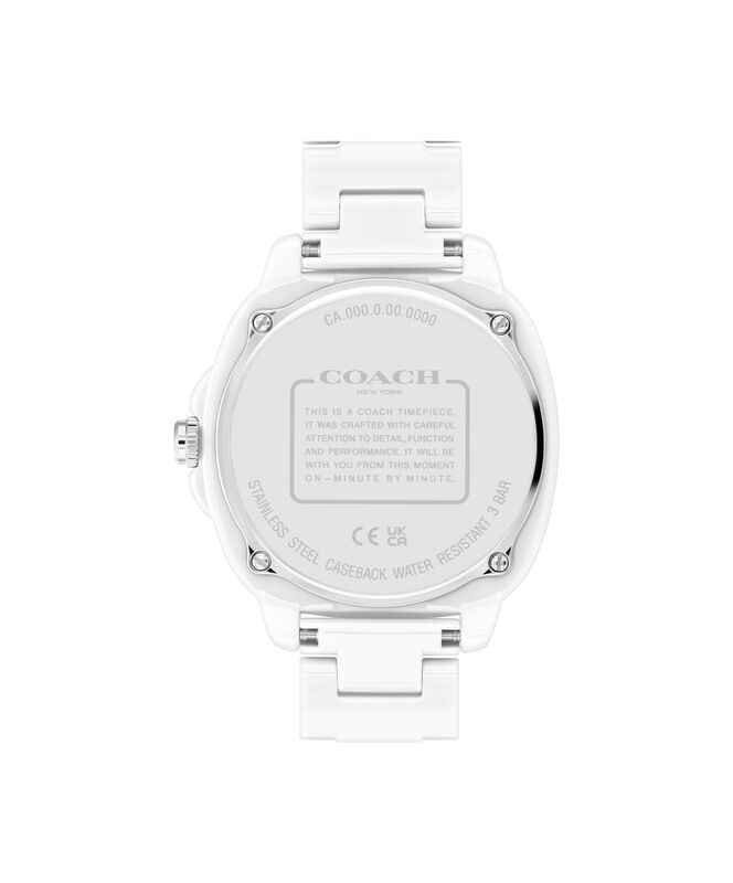 Coach Ladies' Kitt White Ceramic White Dial With Crystal Indexes Bracelet 38mm Watch 14504407 image number null