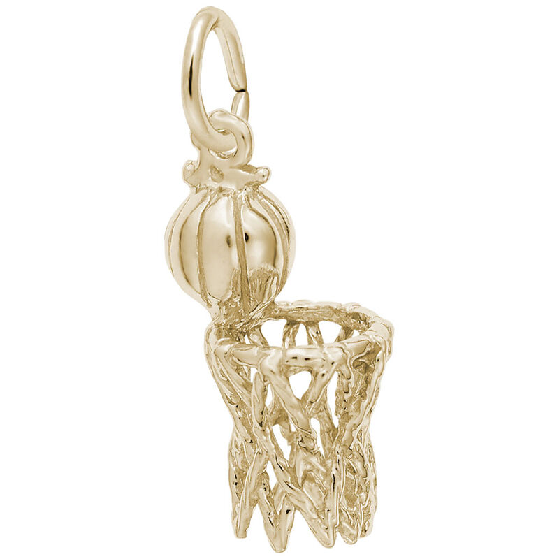 Hoop and Net Charm in 14K Yellow Gold image number null