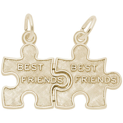 Best Friend Puzzle Charm in Gold Plated Sterling Silver