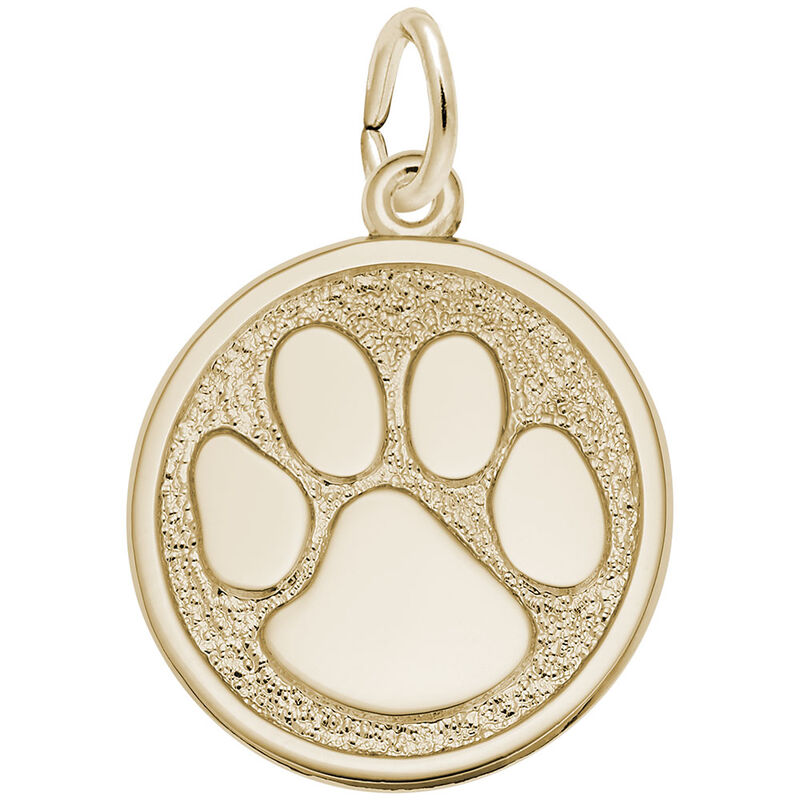 Paw Print Charm in Gold Plated Sterling Silver image number null