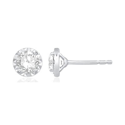 Lab Grown Diamond 1ctw. Stud Earrings in 10k White Gold