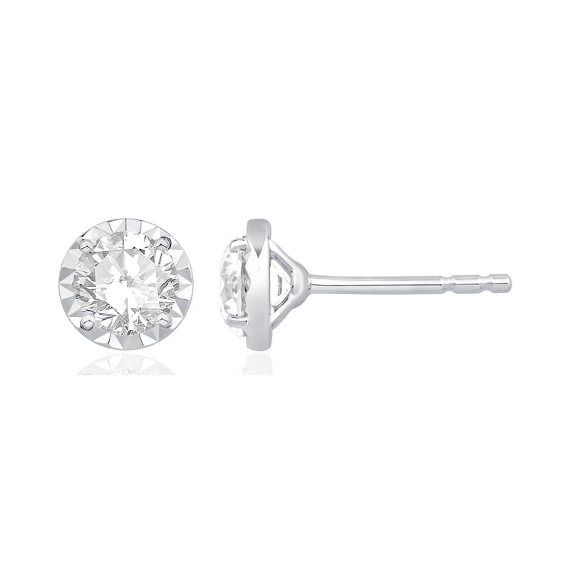 Lab Grown Diamond 1ctw. Stud Earrings in 10k White Gold image number null
