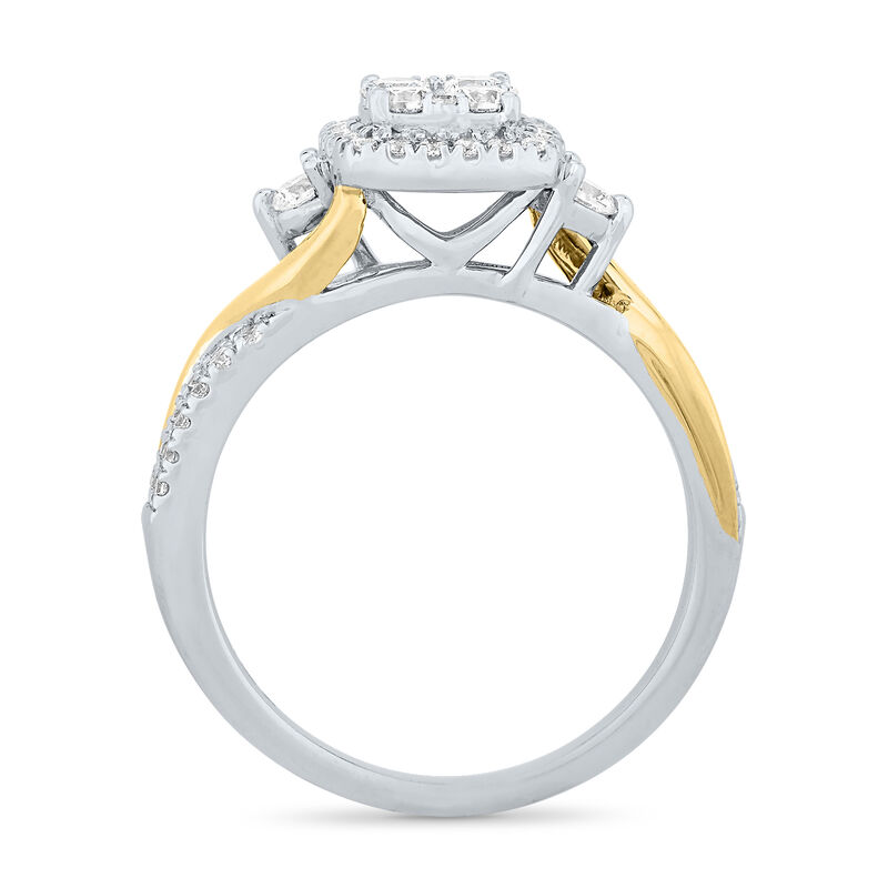 Faith. Diamond 5/8ctw. Twist Engagement Ring in 10k White & Yellow Gold image number null
