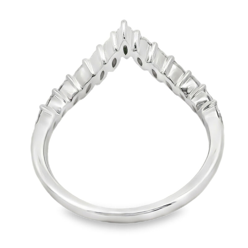 Marquise Diamond Chevron Contour Wedding Ring in 14k White Gold image number null