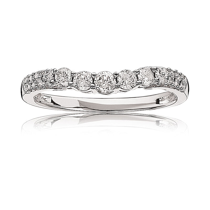 Diamond Contour Anniversary Band in 14k White Gold image number null