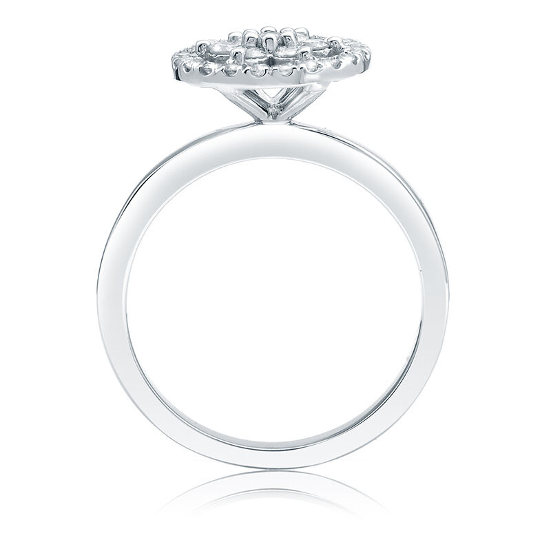 Flower Diamond ½ct. Halo Ring in 14k White Gold image number null