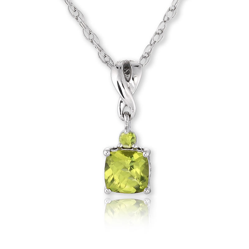 Peridot & Diamond Pendant Sterling Silver image number null