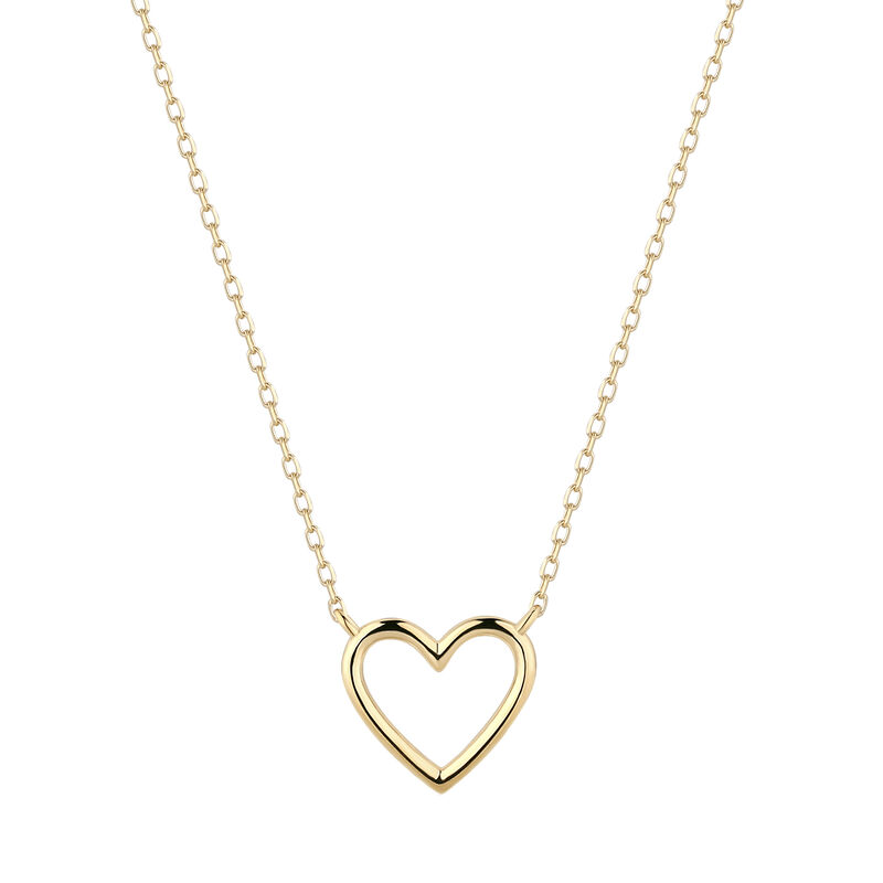 Open Heart Necklace in 14k Yellow Gold image number null