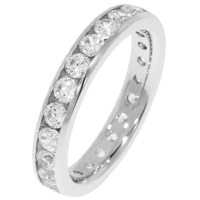 Round Channel Set 1.5ctw. Eternity Band in 14K White Gold (GH, SI2) image number null