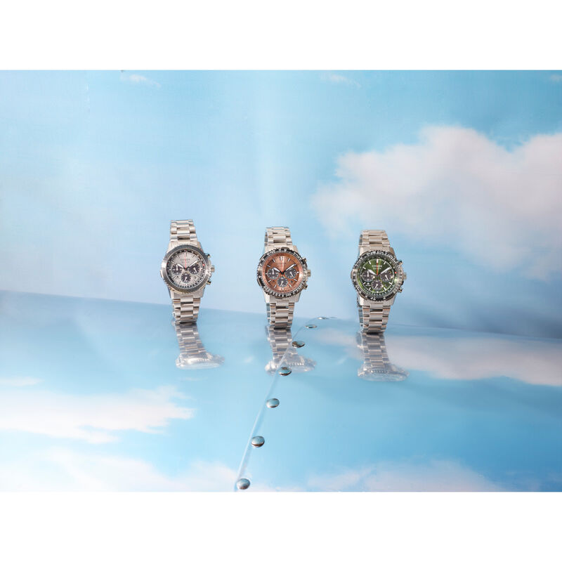 Citizen Men's Promaster Navihawk Chronograph Green Dial Bracelet Stainless Steel  40mm Watch CA4664-60W image number null