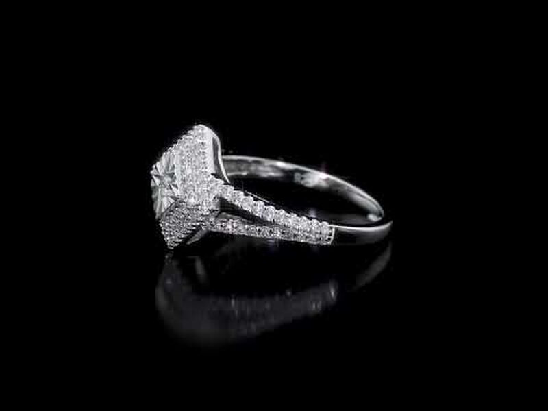 Double Halo 1/2ctw Engagement Ring in Sterling Silver  image number null