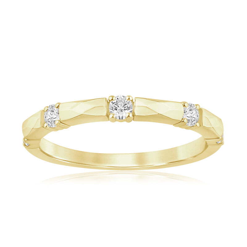 Brilliant-Cut Lab Grown .25ctw. Diamond Station Stackable Ring in 14k Yellow Gold image number null