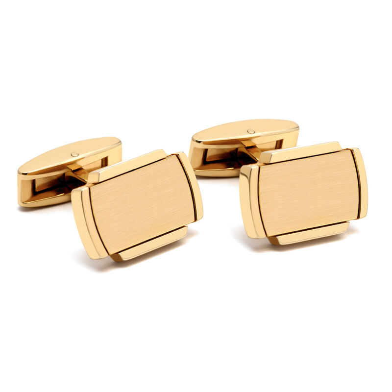 Gold Satin & Polished Edge Cufflinks  image number null