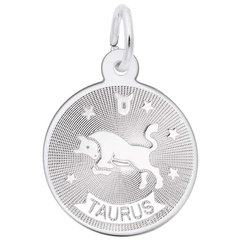 Taurus Charm in 14k White Gold image number null