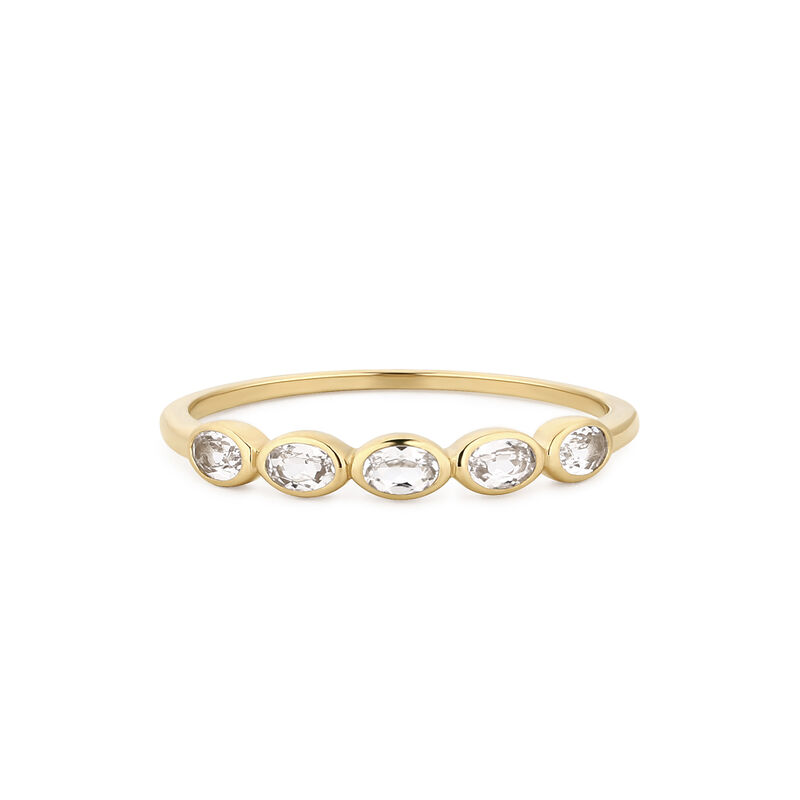 White Topaz Bezel Band in 14k Yellow Gold image number null