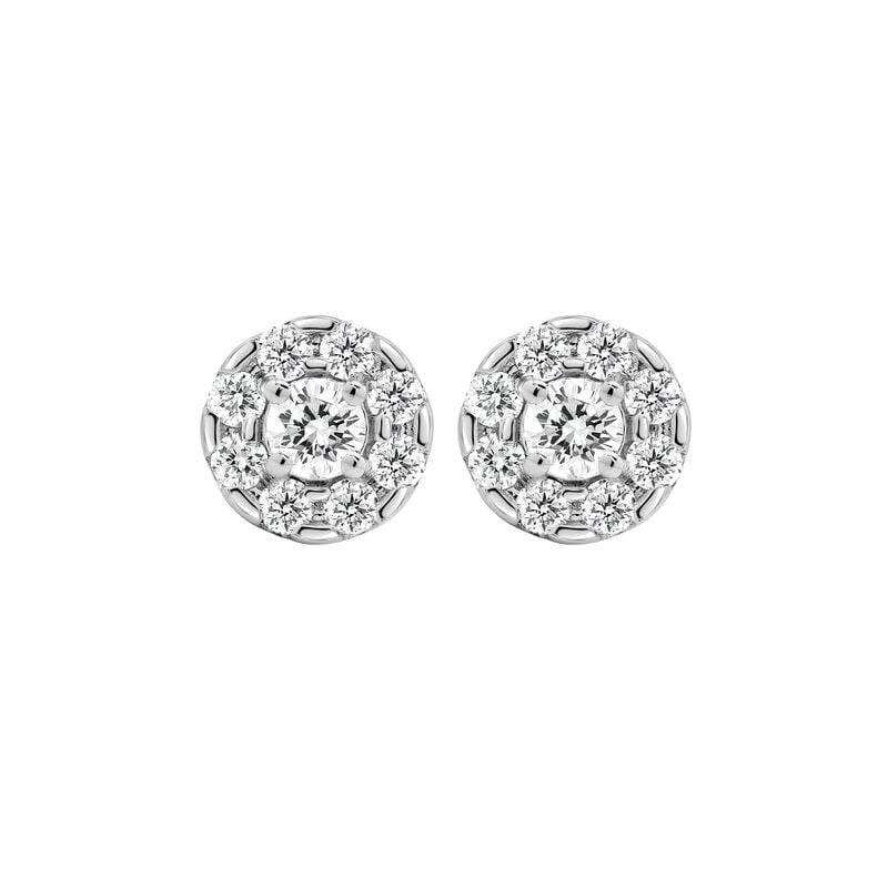Lab Grown Diamond 1/4ctw. Single Halo Stud Earrings in 14k White Gold image number null