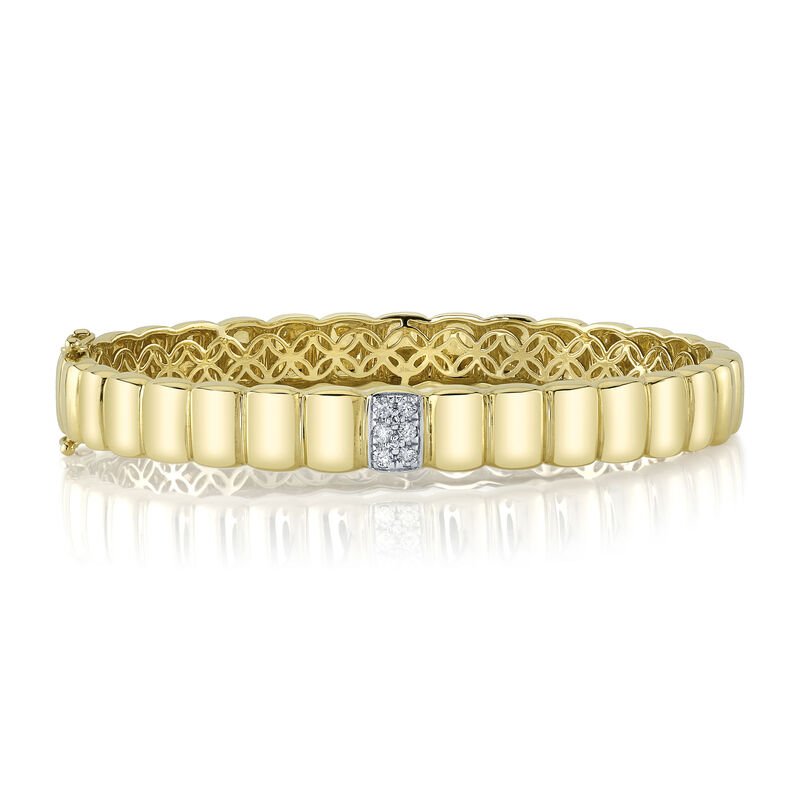 Shy Creation Diamond 1/6ctw. Bangle Bracelet in 14k Yellow Gold image number null
