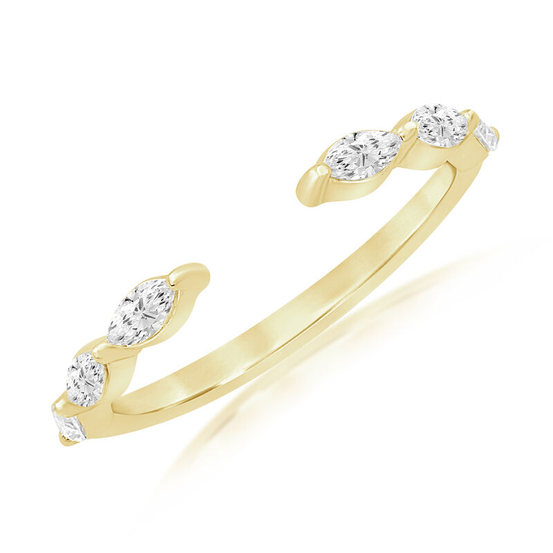 Diamond 3/8ctw. Marquise & 14k Yellow Gold Anniversary Ring image number null