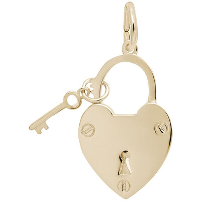 Locked with Love Charm in 14k Yellow Gold