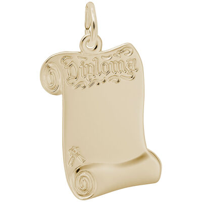 Diploma Charm in 14k Yellow Gold