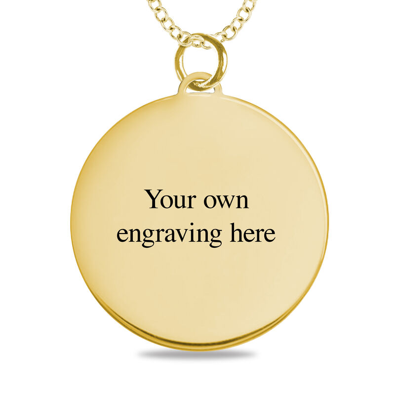 Handwriting Disc Pendant in 10k Yellow Gold image number null