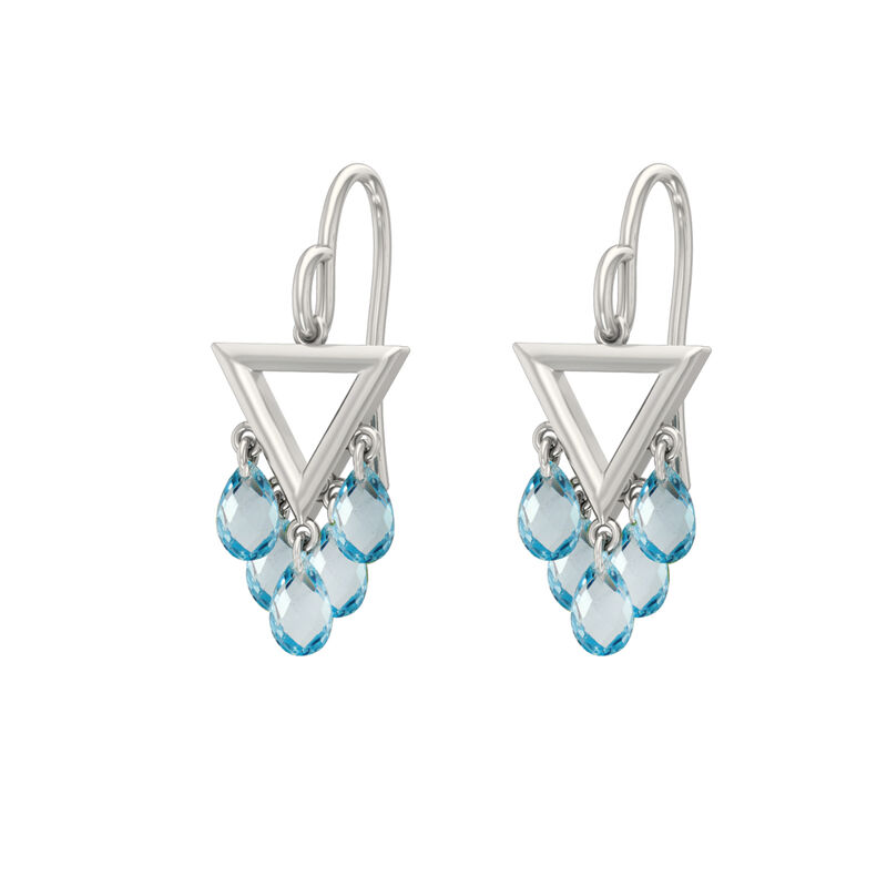 Sky Blue Topaz Triangle Earrings in Sterling Silver image number null
