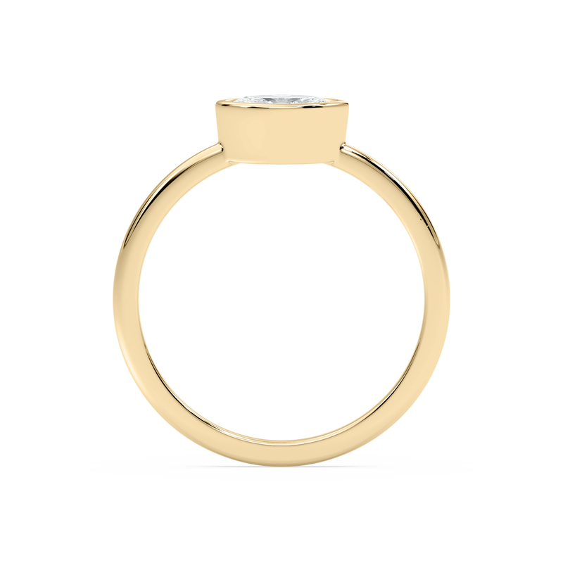 Marquise Lab Grown Diamond East West Bezel Petite Solitaire Engagement Ring in 10k Yellow Gold image number null