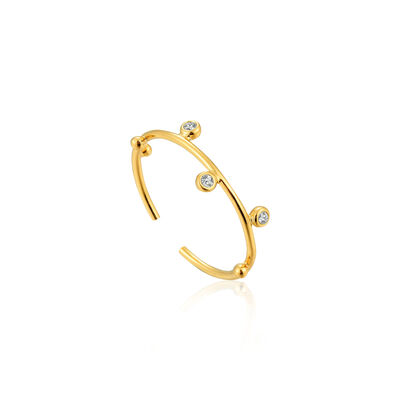 Shimmer Stud Adjustable Ring in Sterling Silver/Gold Plated