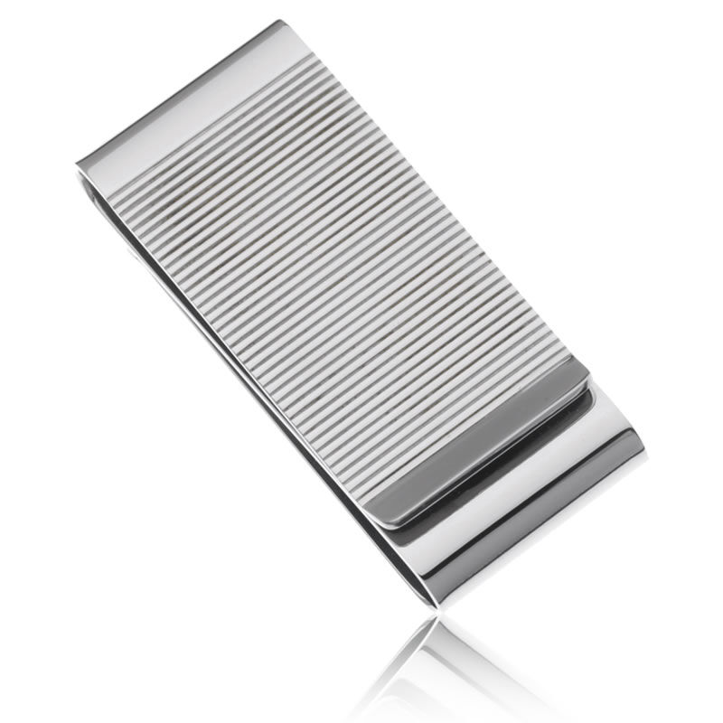 White Metal Double Fold Money Clip image number null