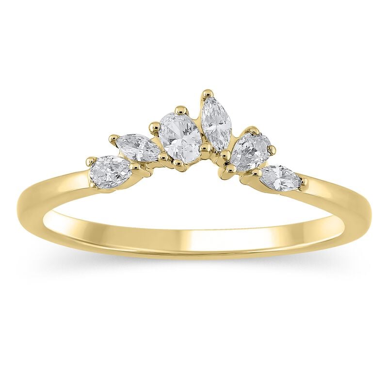 Diamond 1/3ctw. Marquise Contour & 14k Yellow Gold Anniversary Ring image number null