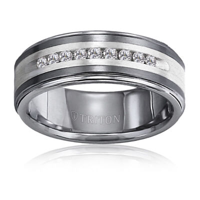 Men's 1/4ctw. Diamond & Tungsten Carbide Wedding Ring (8mm)