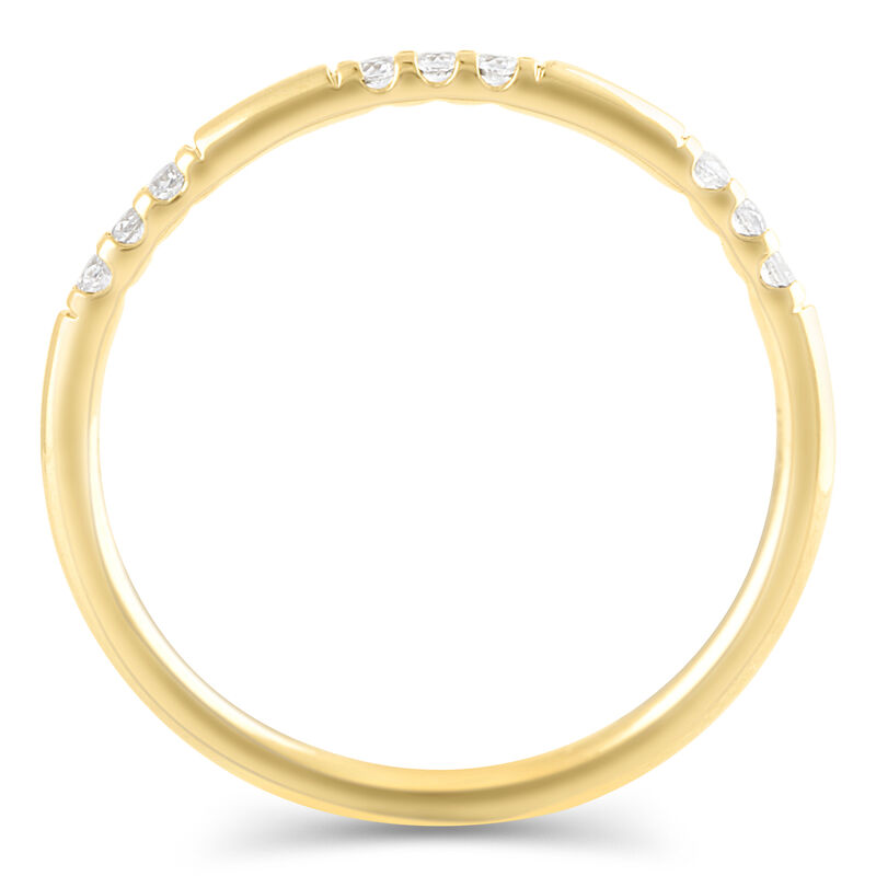 Brilliant-Cut Lab Grown .11ctw. Diamond 3-Stone Station Distance Band in 10k Yellow Gold image number null