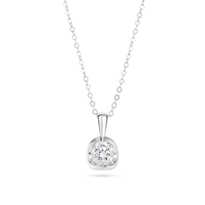 Brilliant-Cut Lab Grown 1/2ct. FG VS Lab Grown Diamond Half Moon Pendant in 14k White Gold image number null