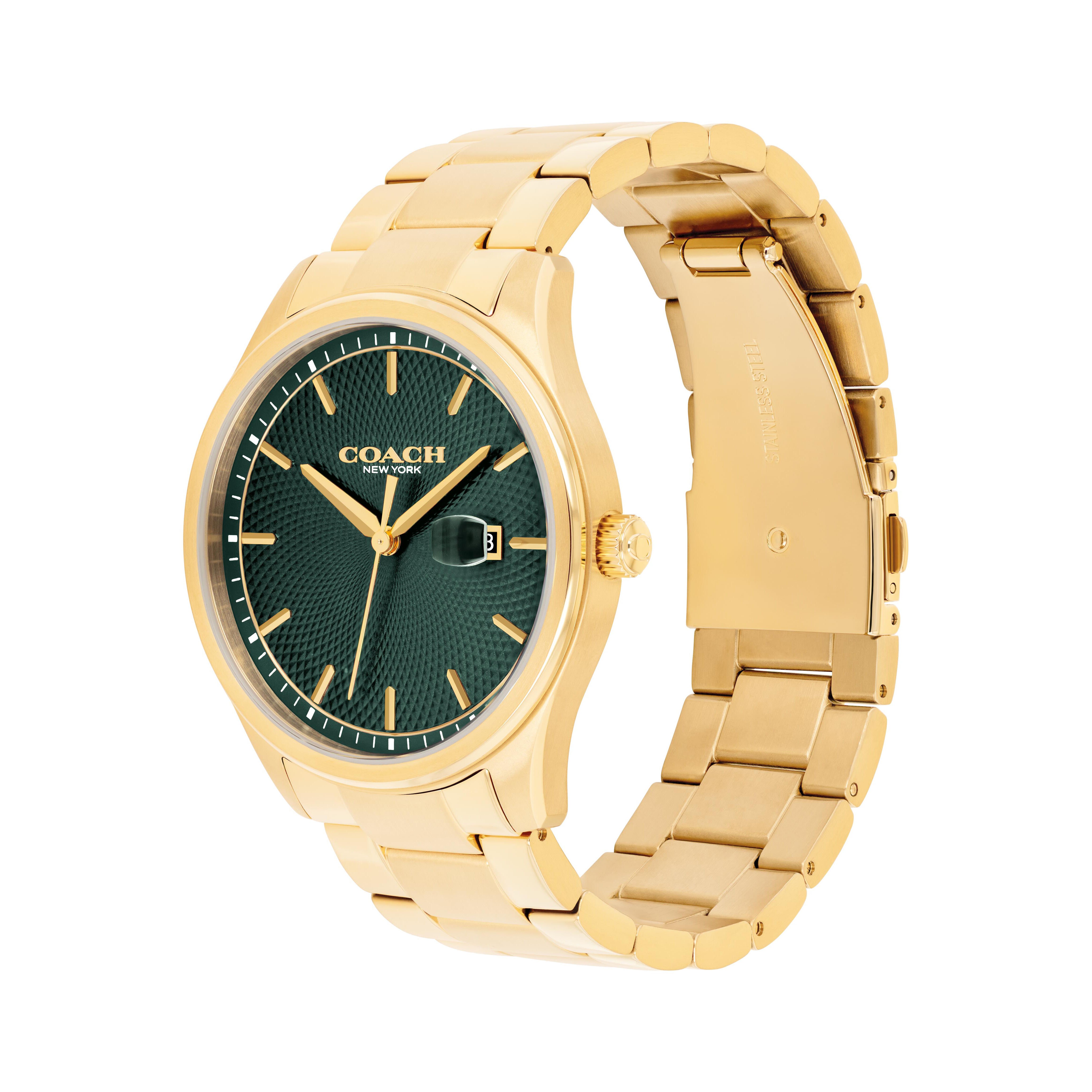Coach Men's Green Dial Stainless Steel Watch 14602753