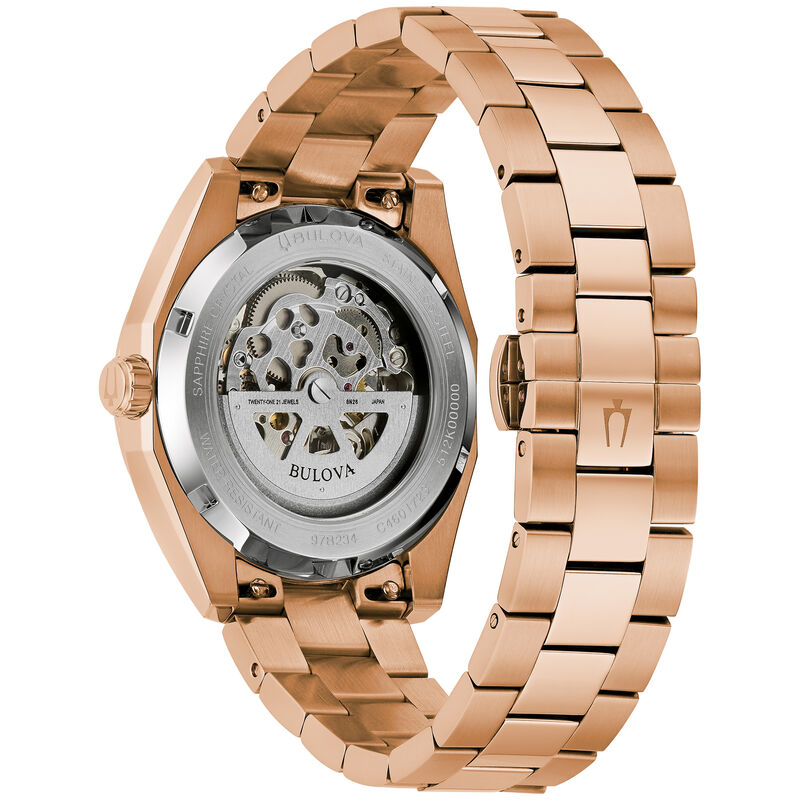 Bulova Men's Classic Automatic Aubergine Dial Rose Gold-Tone Stainless Steel 41mm Watch 97B234 image number null