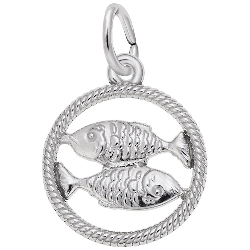 Pisces Charm in Sterling Silver image number null
