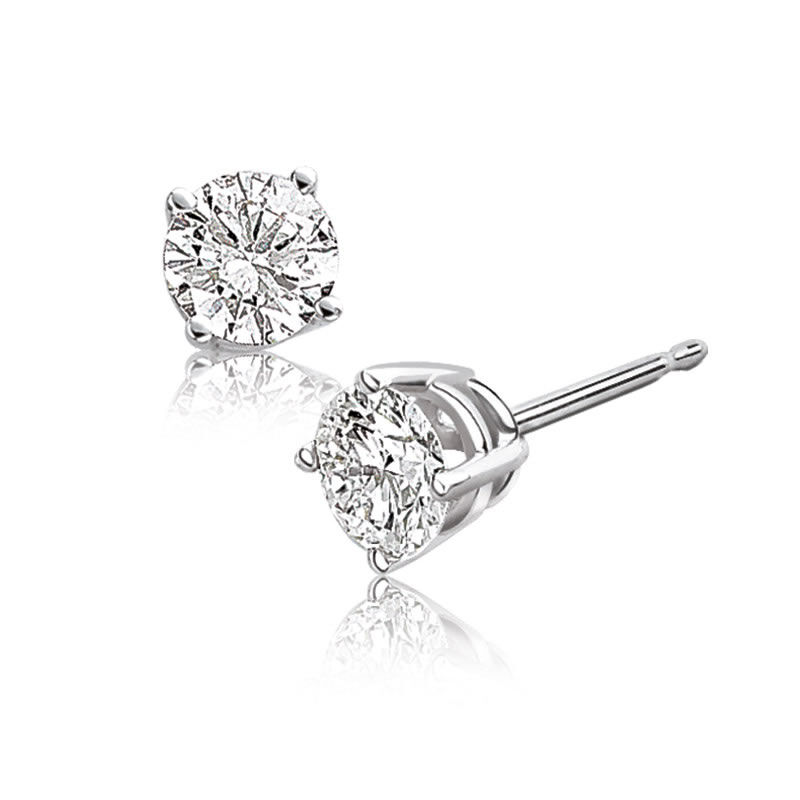 Round Diamond 1ctw. Solitaire Stud Earrings image number null