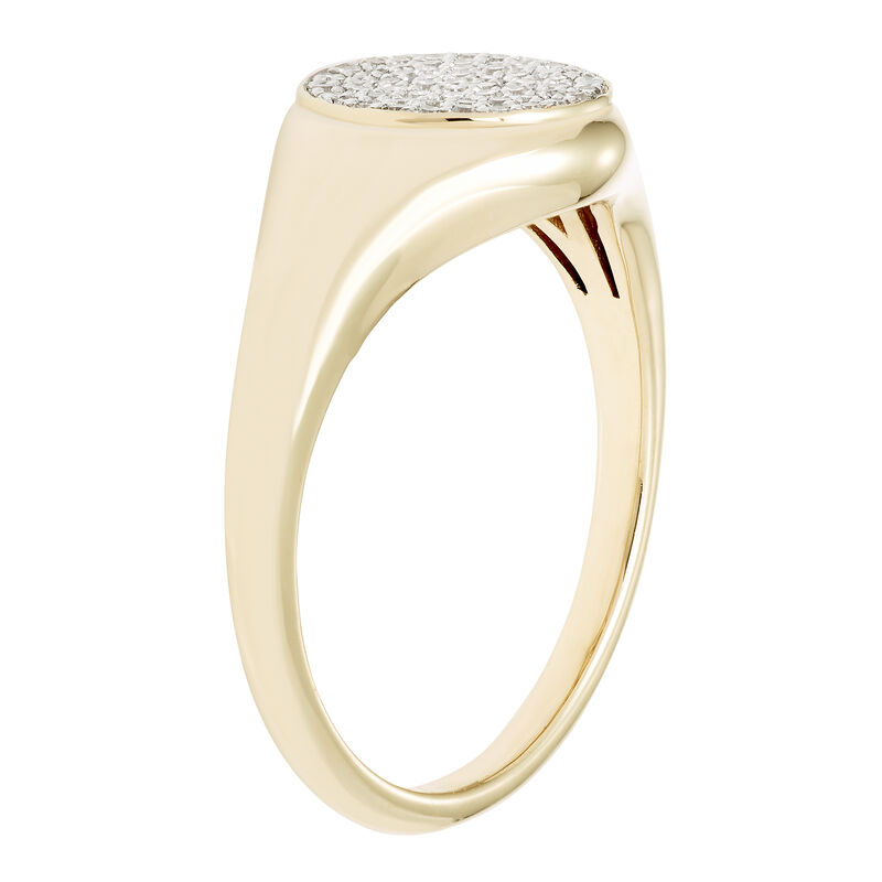 Diamond Pave Signet Ring 1/5ctw. in 14k Yellow Gold image number null