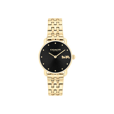 Coach Ladies' Black Dial Stainless Steel Watch 14504302