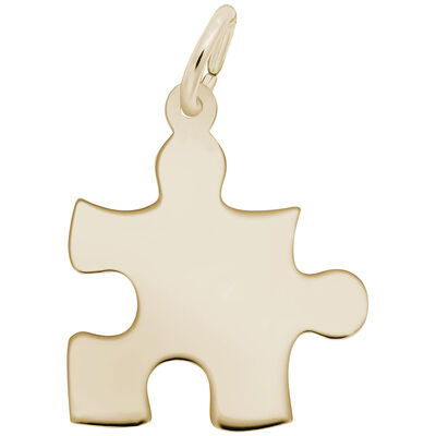 Puzzle Piece Charm in 14k Yellow Gold