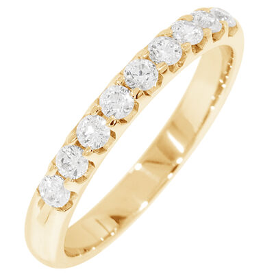 Ladies' 9-Stone 1/3ctw. Prong-Set Diamond Wedding Band in 14K Yellow Gold (FG, VS1-VS2)